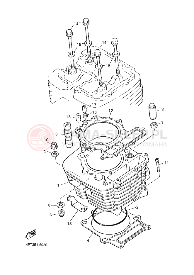 Schemat "cylinder" do Yamaha XT600E