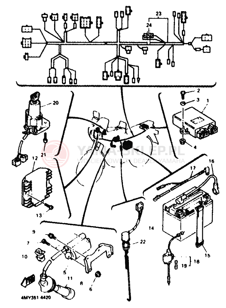 Schemat "układ elektryczny" do Yamaha XTZ660 TENERE