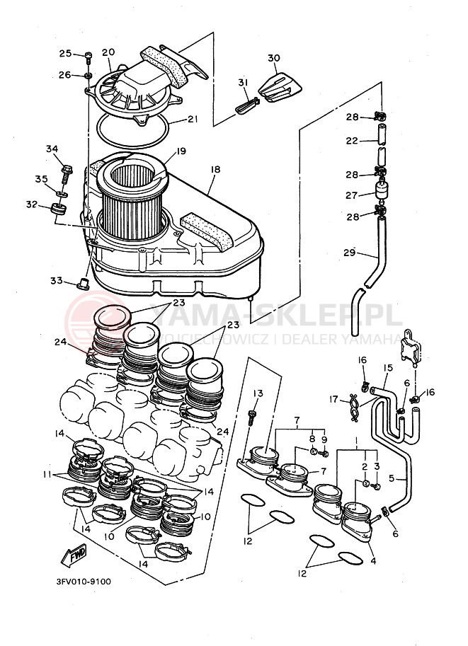 Schemat "Wtrysk paliwa" do Yamaha FZR750R
