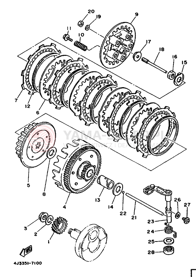 Schemat "sprzęgło" do Yamaha DT125-MX