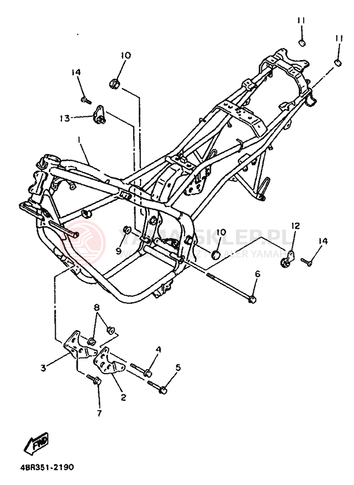 Schemat "rama" do Yamaha XJ600S DIVERSION