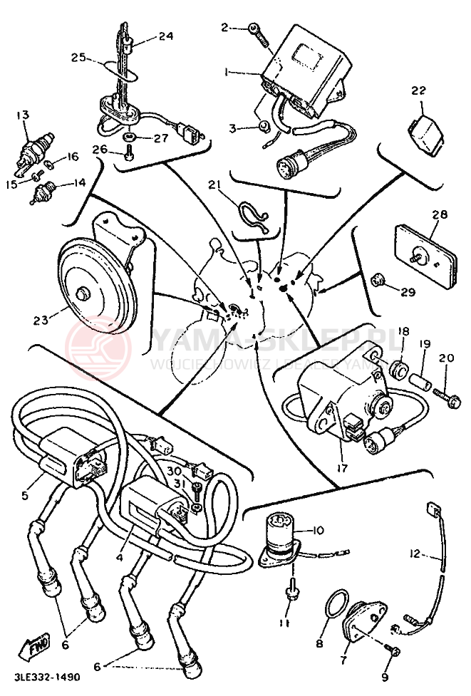 Schemat "układ elektryczny" do Yamaha FZR1000