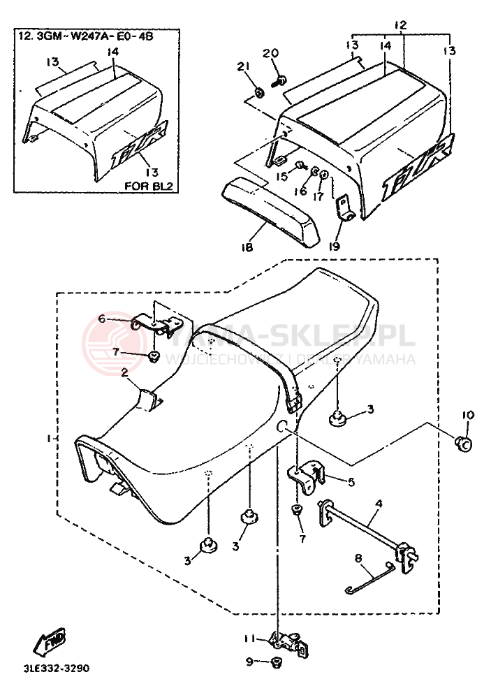 Schemat "siedzenie" do Yamaha FZR1000