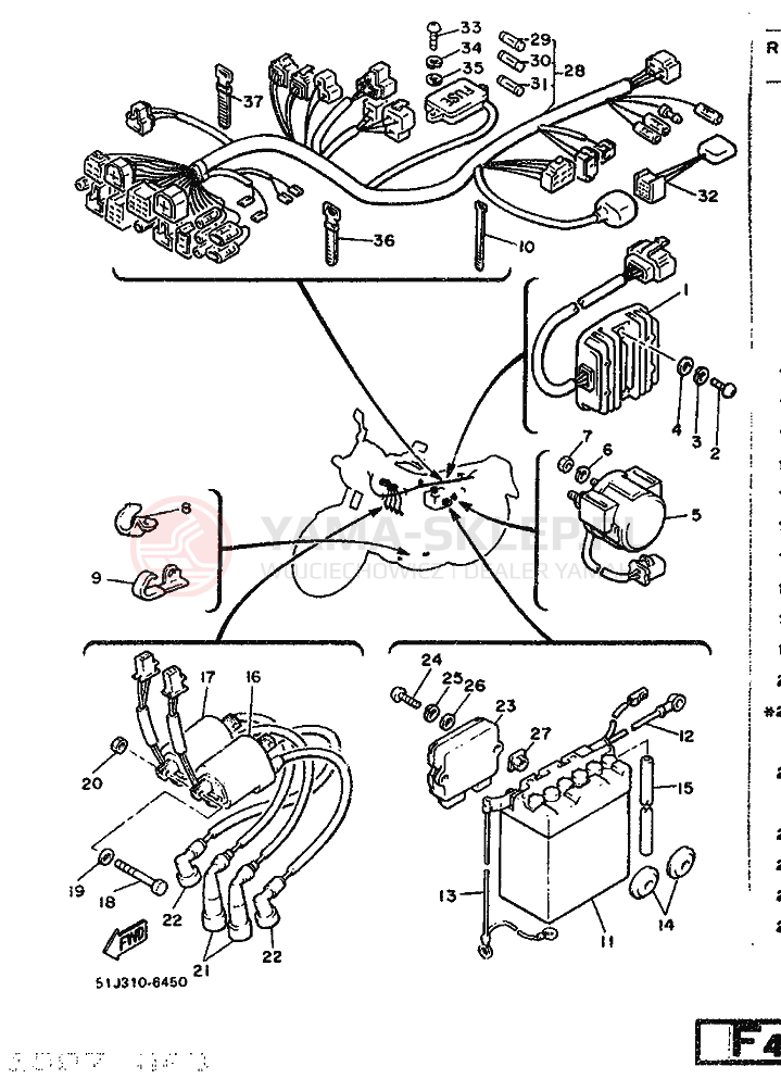 Schemat "układ elektryczny" do Yamaha XJ600
