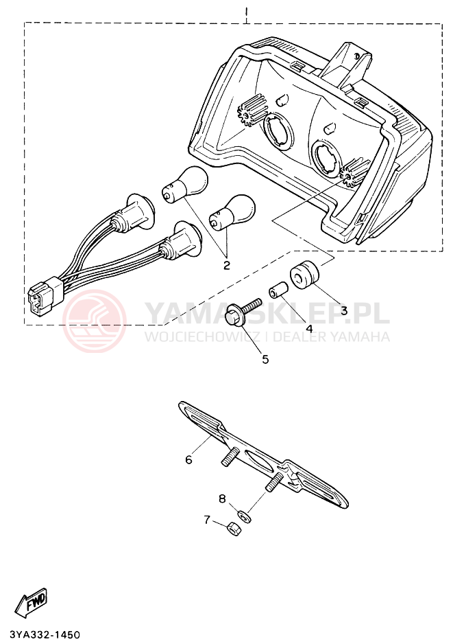 Schemat "Oświetlenie tył" do Yamaha FJ1200