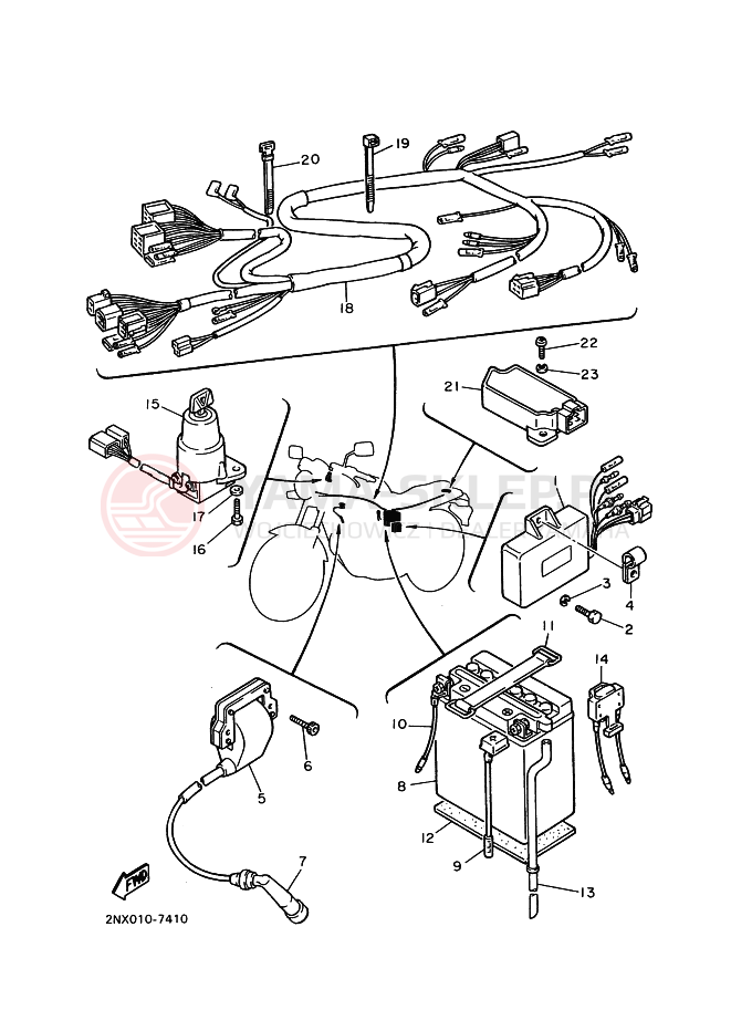 Schemat "układ elektryczny" do Yamaha SRX400