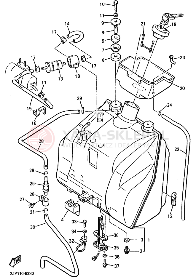 Schemat "zbiornik paliwa" do Yamaha VMX12 VMAX