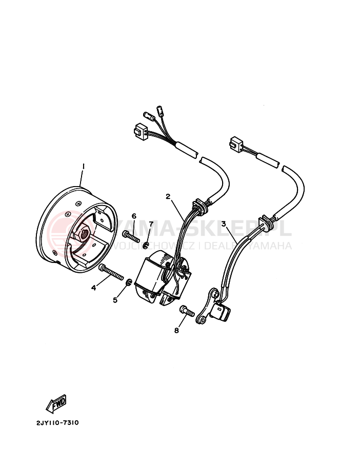 Schemat "prądnica" do Yamaha TW200