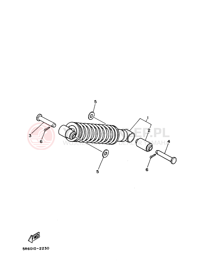 Schemat "zawieszenie tył" do Yamaha RZ50