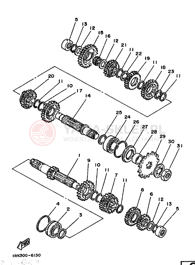 Schemat "Skrzynia biegów " do Yamaha TZ250
