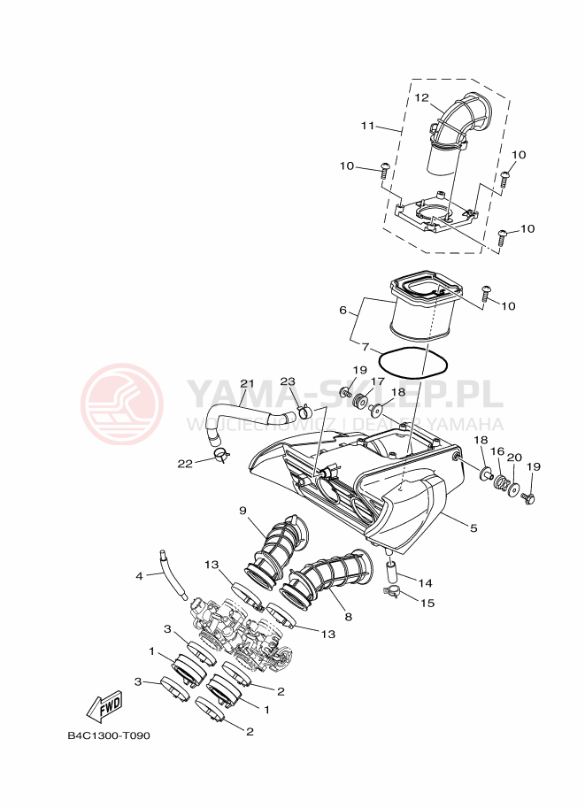 Schemat "Wtrysk paliwa" do Yamaha MT-07 ABS