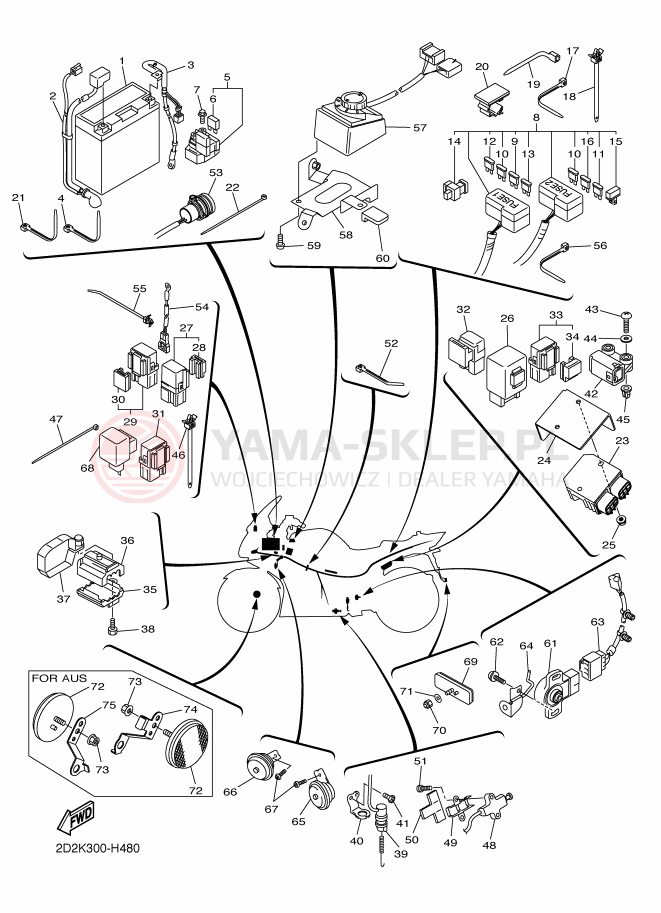 Schemat "układ elektryczny" do Yamaha FJR1300AS