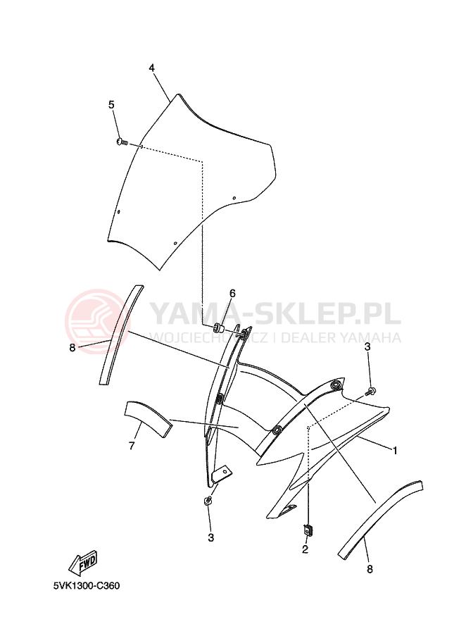 Schemat "Obudowa silnika" do Yamaha XT660X