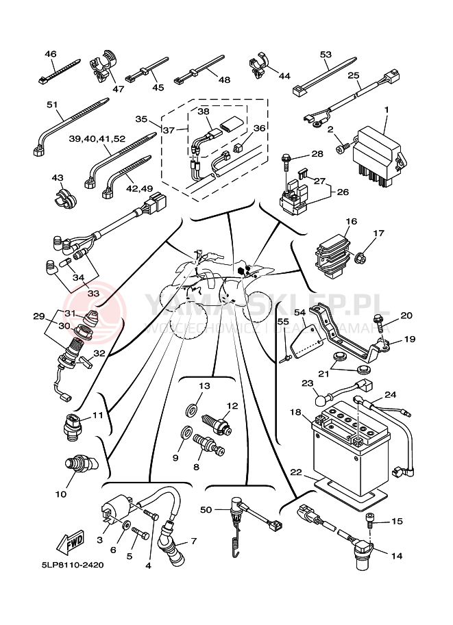Schemat "układ elektryczny" do Yamaha YFM660RR