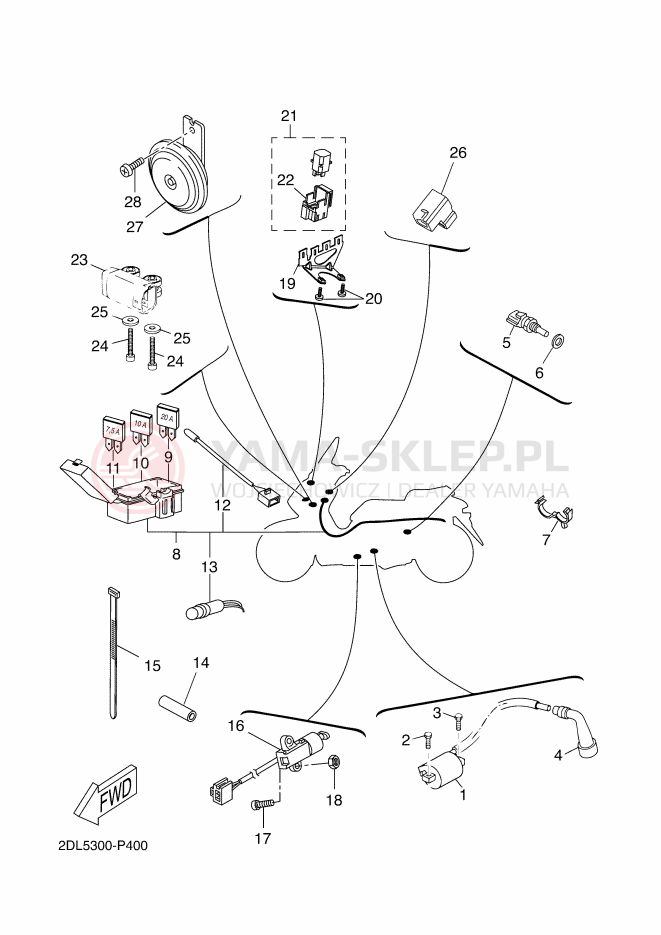 Schemat "układ elektryczny" do Yamaha X-MAX 250