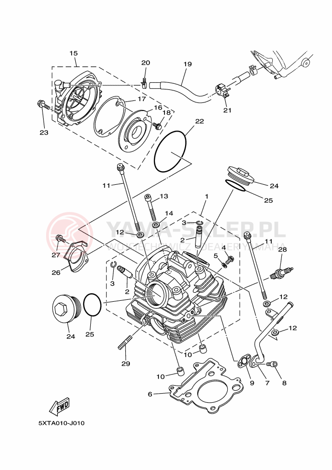 Schemat "głowica" do Yamaha XT250E