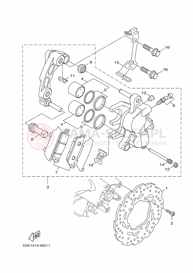 Schemat "Koło przód" do Yamaha MAJESTY S