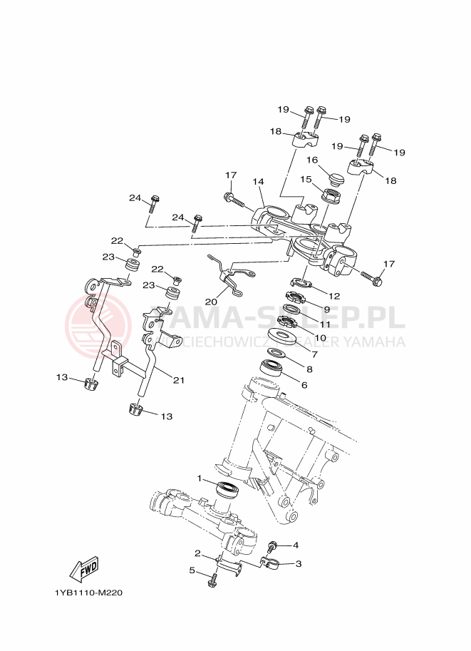 Schemat "Półki zawieszenia" do Yamaha XT250E