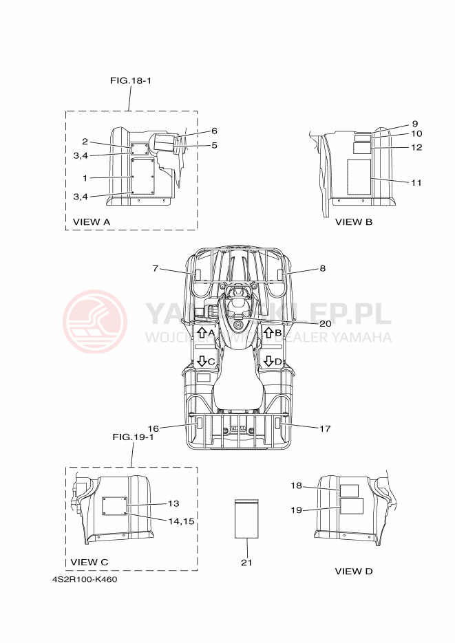 Schemat "naklejki" do Yamaha GRIZZLY 350