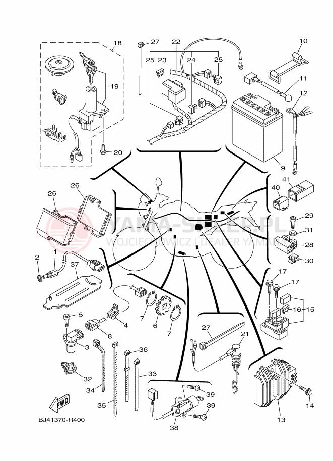 Schemat "układ elektryczny" do Yamaha YS250