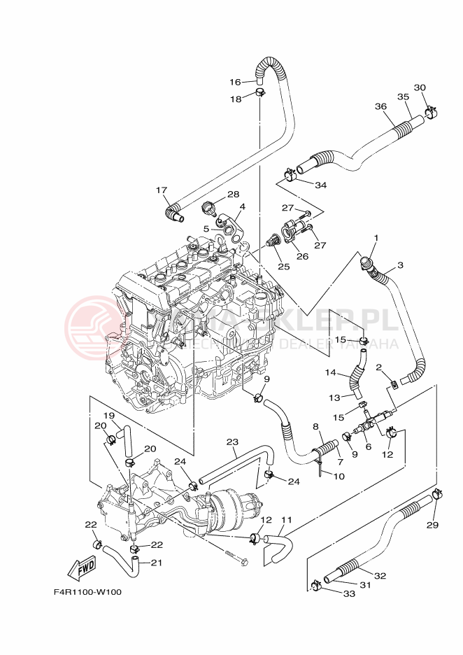 Schemat "Wydech końcowy" do Yamaha SJ1050