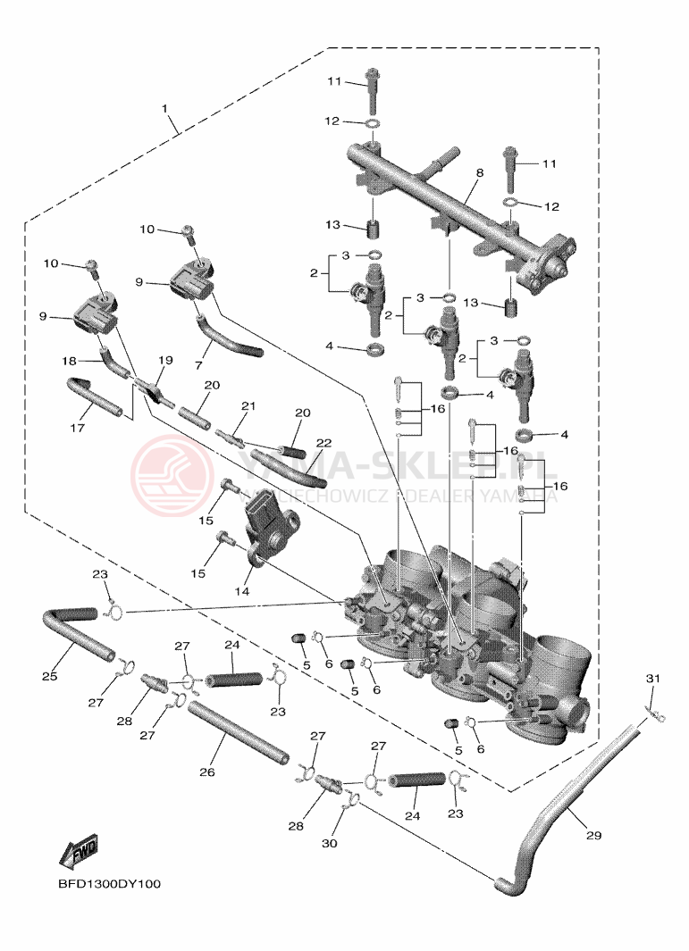 Schemat "Wtrysk paliwa" do Yamaha NIKEN GT