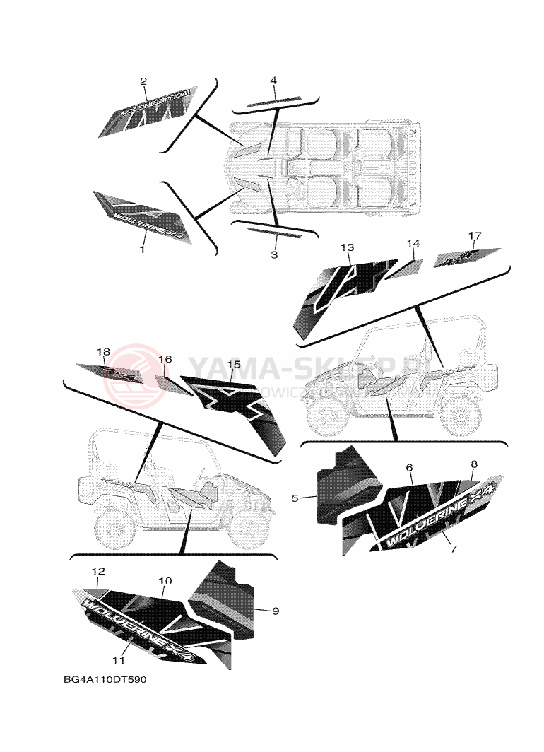 Schemat "naklejki" do Yamaha YXF850ES