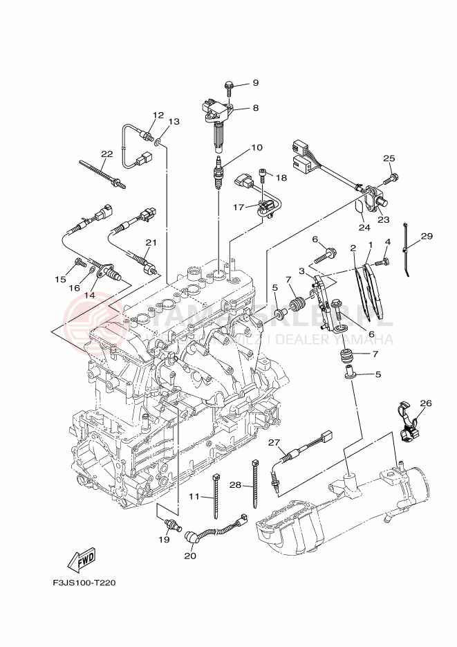 Schemat "układ elektryczny" do Yamaha FX LIMITED SVHO