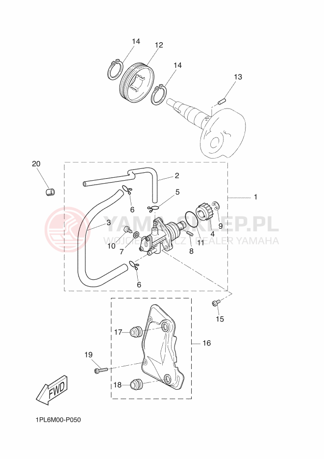 Schemat "Pompa olejowa" do Yamaha AEROX NAKED