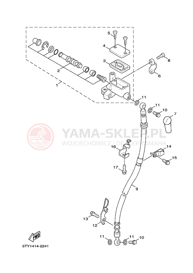Schemat "Pompa hamulcowa przednia" do Yamaha CYGNUS