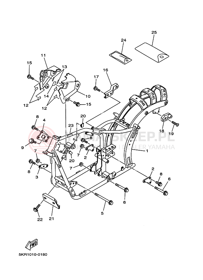Schemat "rama" do Yamaha XVS250 DRAGSTAR