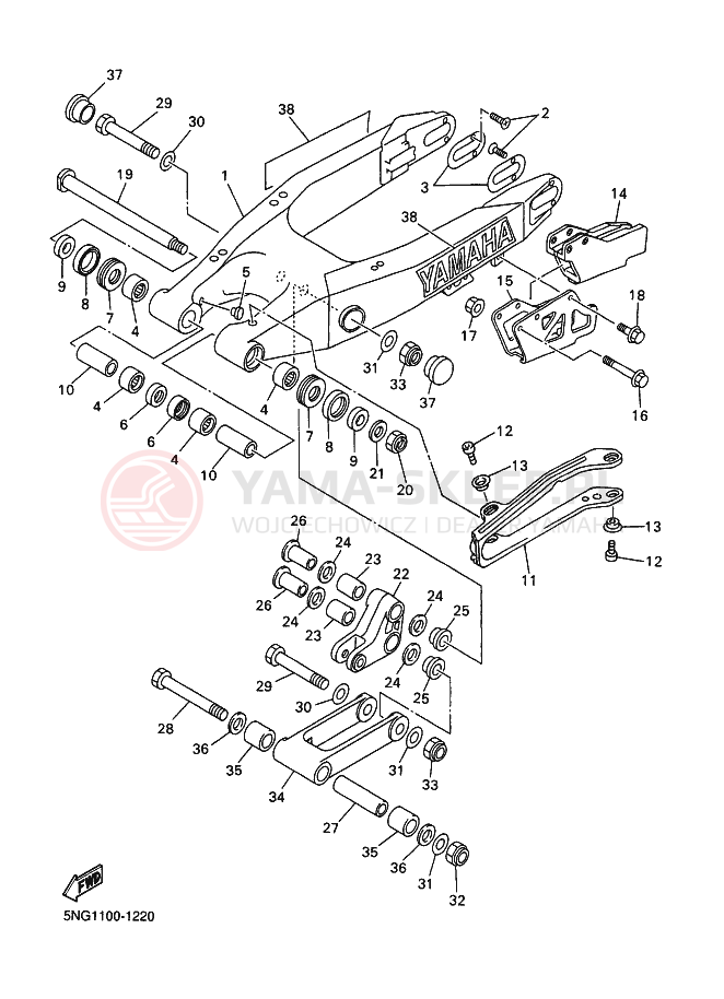 Schemat "wahacz" do Yamaha WR400F