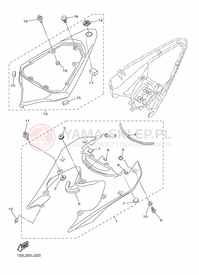 Schemat "Pokrywa boczna" do Yamaha YZF-R6