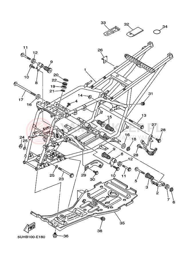 Schemat "rama" do Yamaha GRIZZLY 350