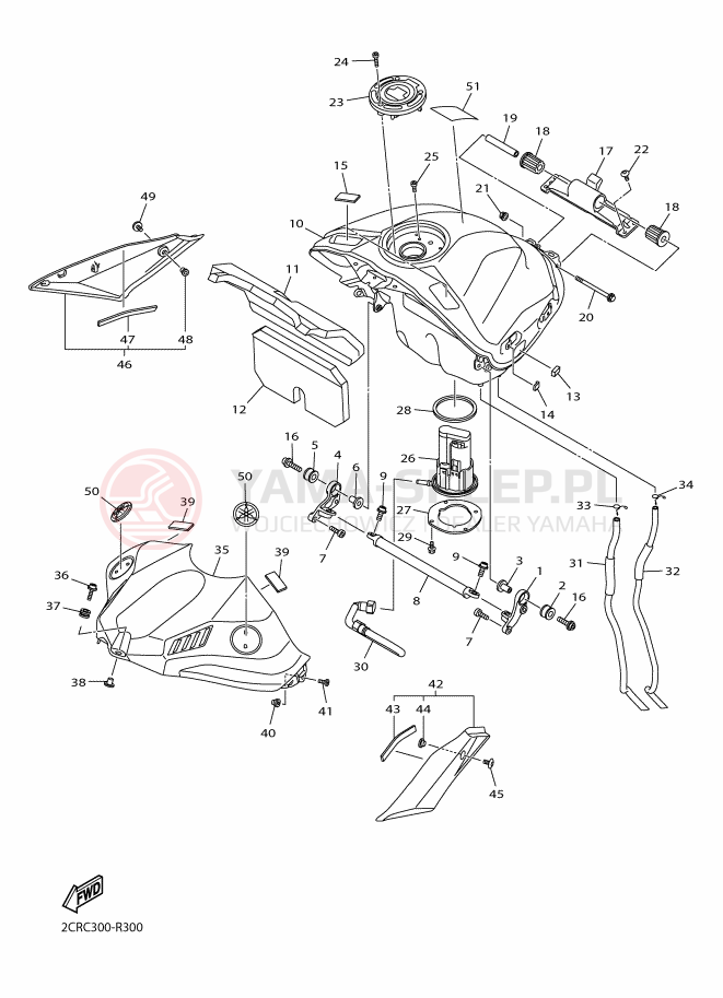 Schemat "zbiornik paliwa" do Yamaha YZF-R1