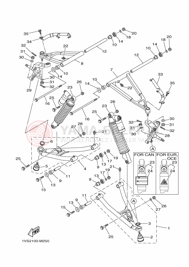 Schemat "Koło przód" do Yamaha YFM700RSE
