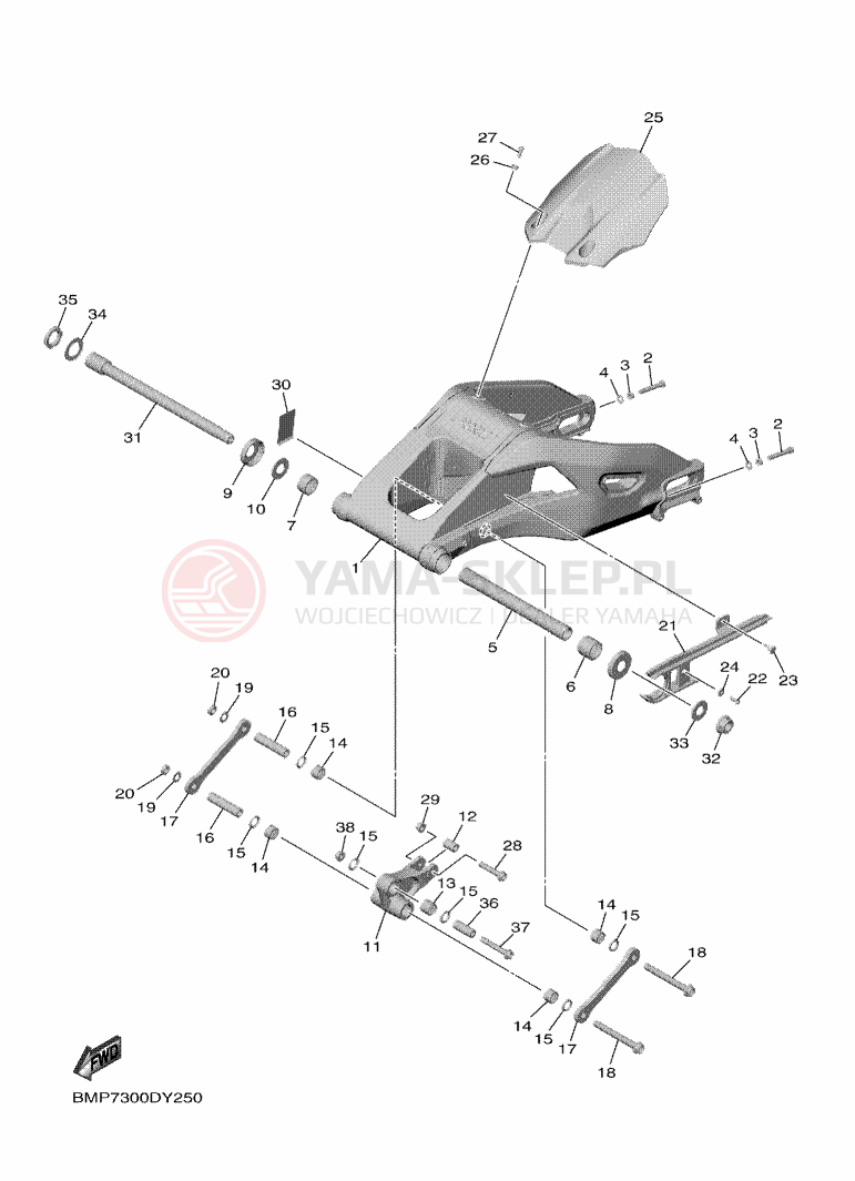 Schemat "wahacz" do Yamaha YZF-R1