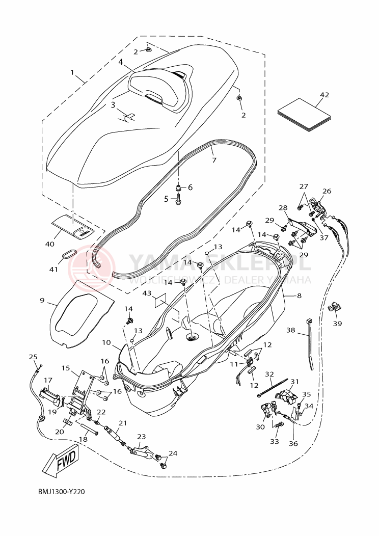 Schemat "siedzenie" do Yamaha XMAX 125 TECH MAX