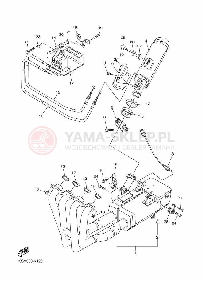 Schemat "Wydech końcowy" do Yamaha YZF-R6