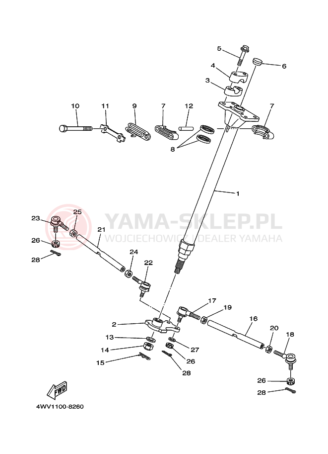 Schemat "Półki zawieszenia" do Yamaha YFM600FWA