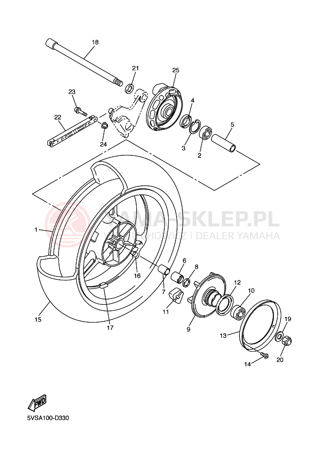 Schemat "Koło tył" do Yamaha FJR1300A