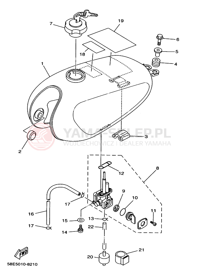 Schemat "zbiornik paliwa" do Yamaha YB-1
