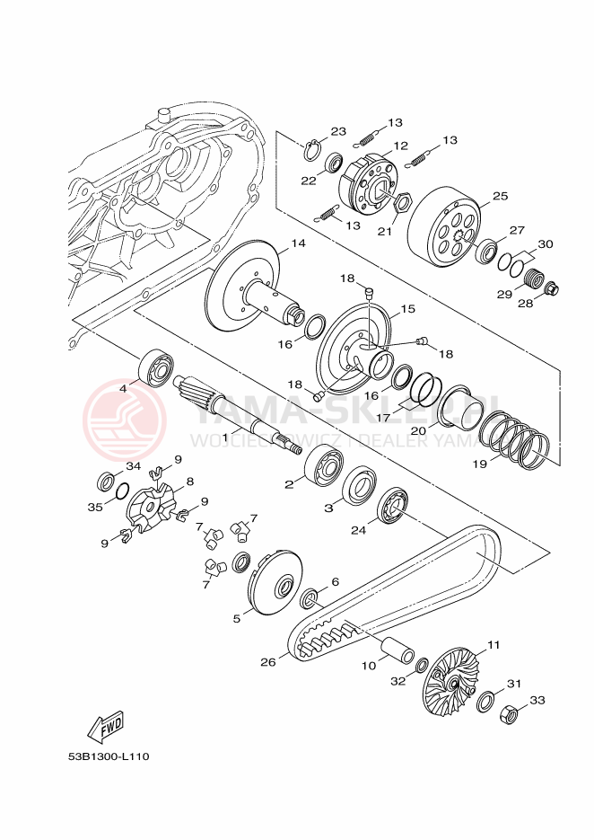 Schemat "sprzęgło" do Yamaha MAJESTY S