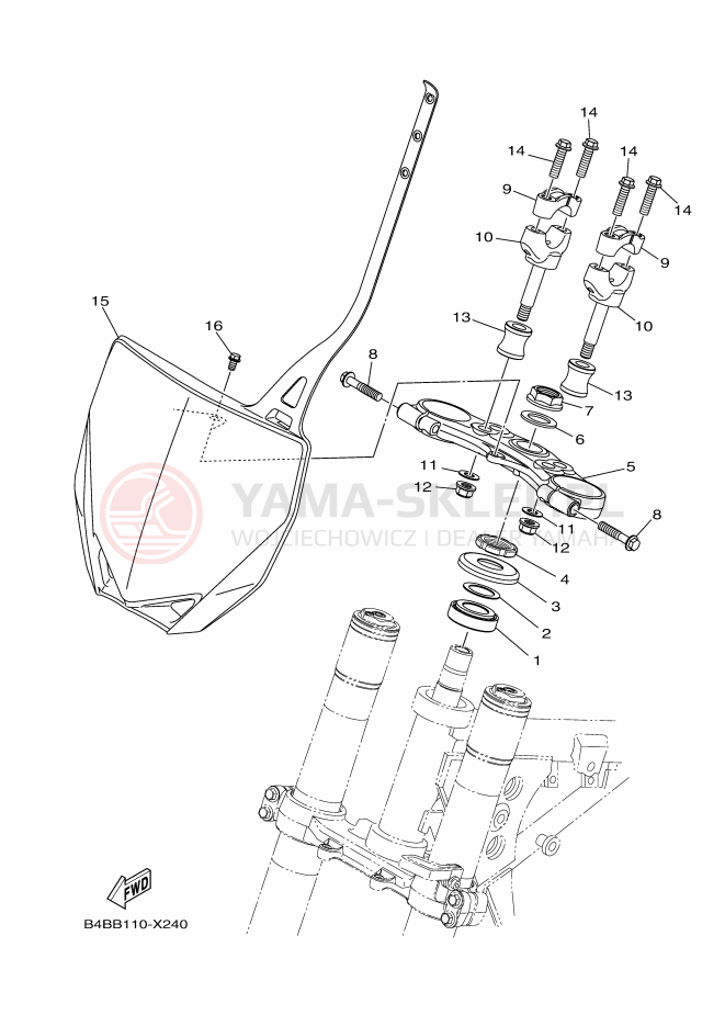 Schemat "Półki zawieszenia" do Yamaha YZ85