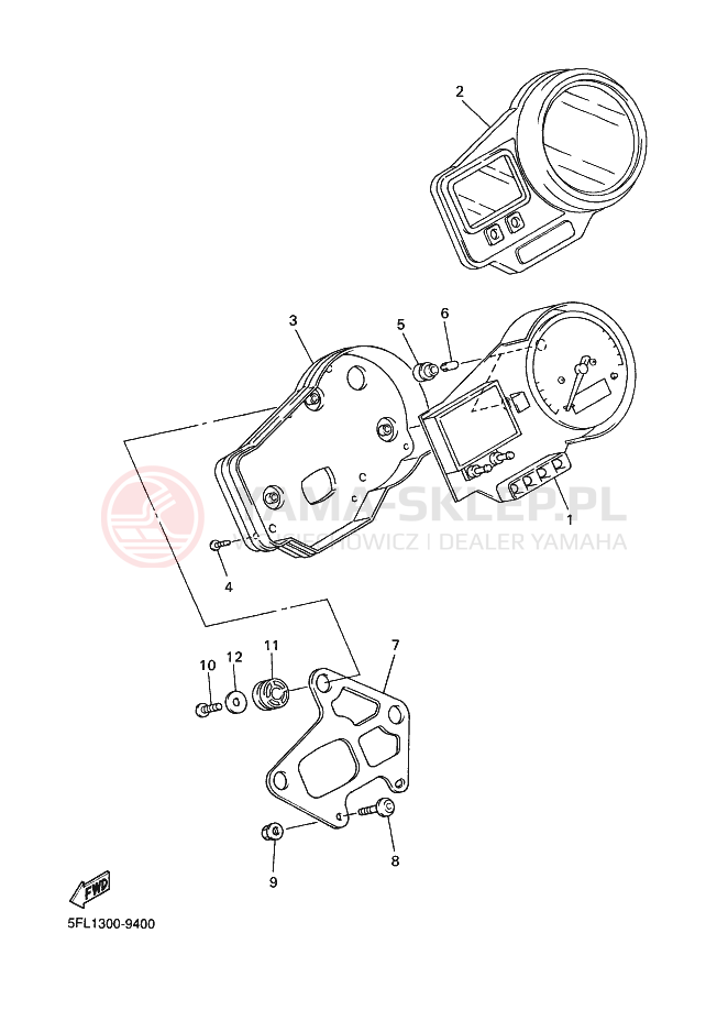 Schemat "licznik" do Yamaha YZF-R7 R7