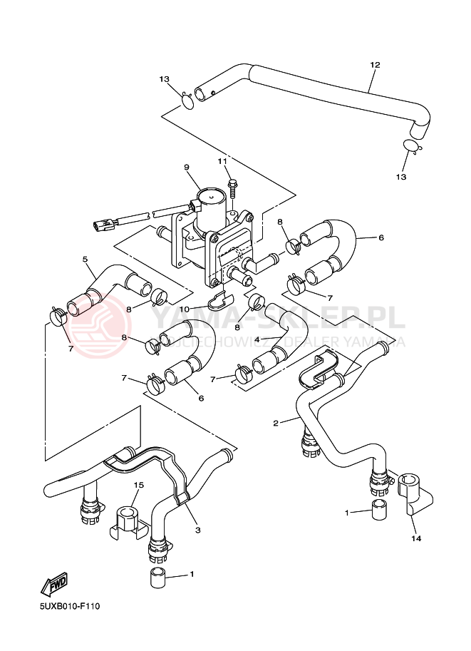 Schemat "System odbioru powietrza" do Yamaha XJR 1300