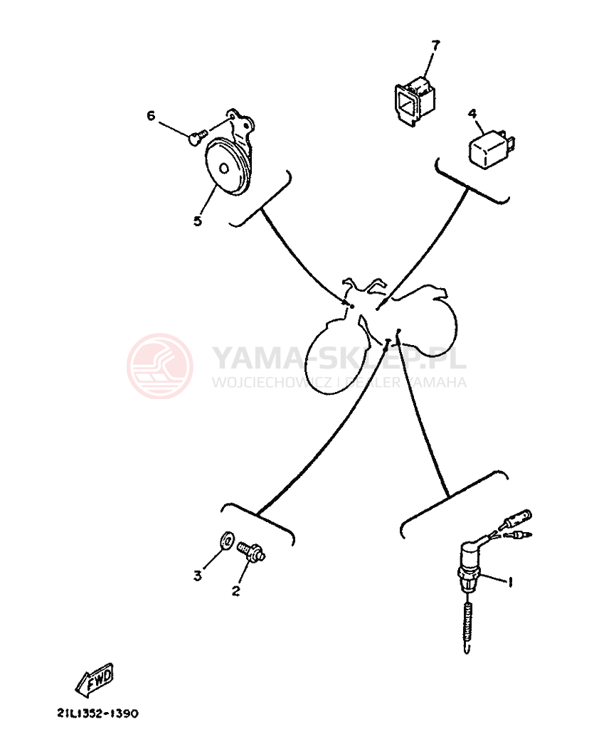 Schemat "układ elektryczny" do Yamaha SR250