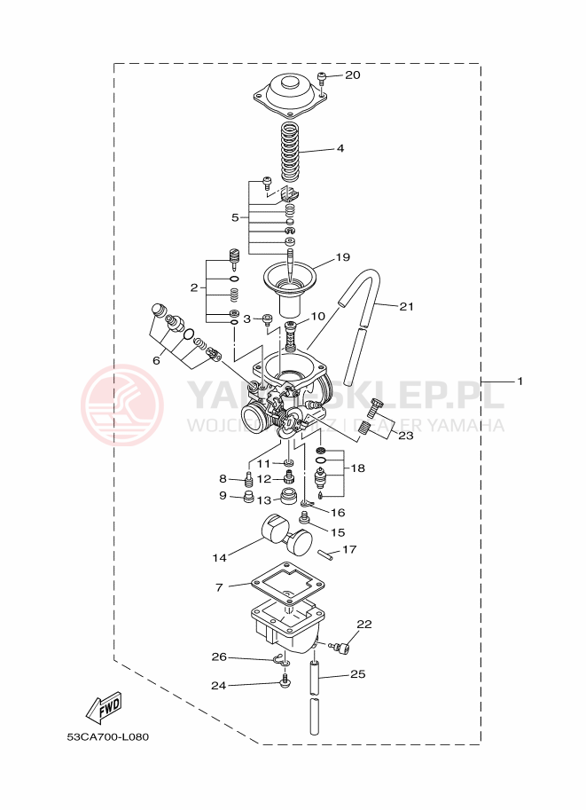Schemat "Gaźnik" do Yamaha AG200F