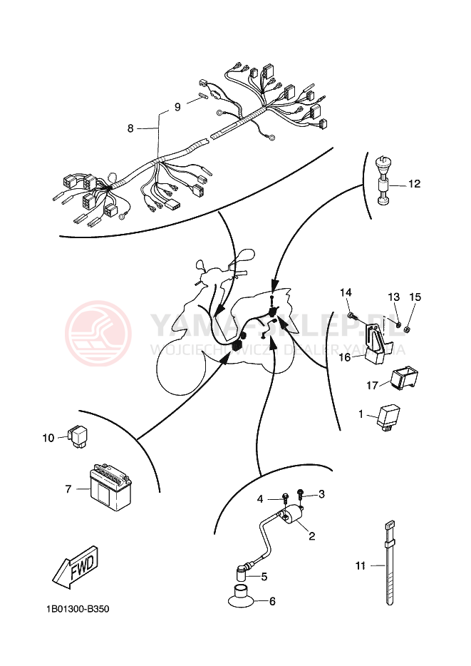Schemat "układ elektryczny" do Yamaha BWS NEXT GENERATION