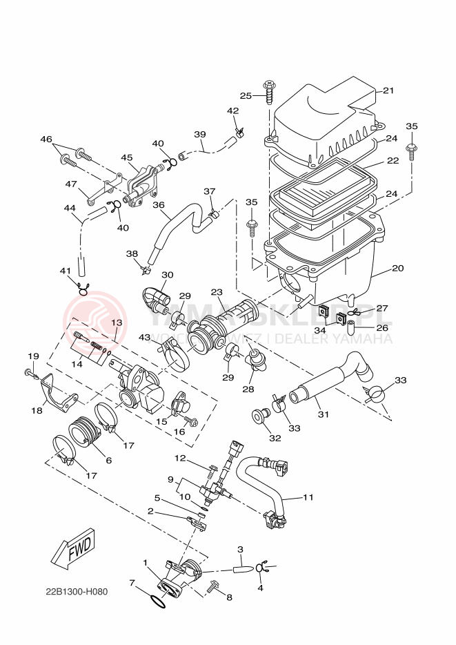 Schemat "Wtrysk paliwa" do Yamaha WR125R